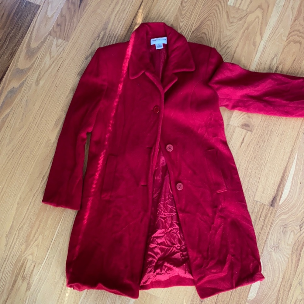 Red Peacoat Style Jacket